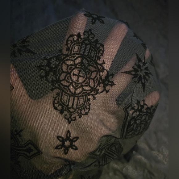 Killstar Gothic Black Sheer Fitted Long Sleeved Shirt (Rare) - Picture 5 of 6